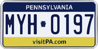PA license plate MYH0197