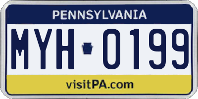 PA license plate MYH0199