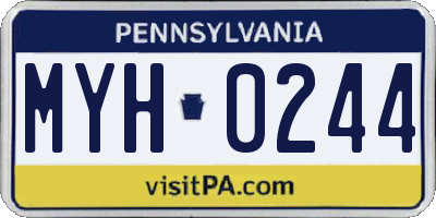 PA license plate MYH0244