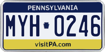 PA license plate MYH0246