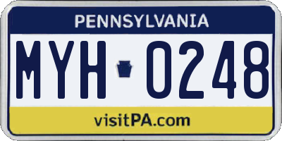 PA license plate MYH0248