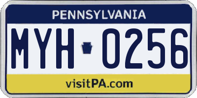 PA license plate MYH0256