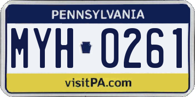 PA license plate MYH0261