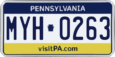 PA license plate MYH0263