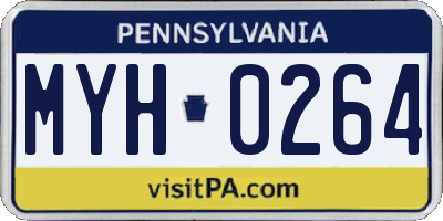 PA license plate MYH0264