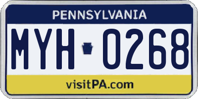 PA license plate MYH0268