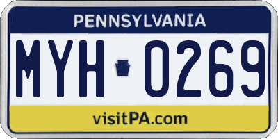 PA license plate MYH0269