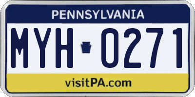 PA license plate MYH0271