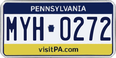 PA license plate MYH0272