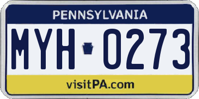 PA license plate MYH0273