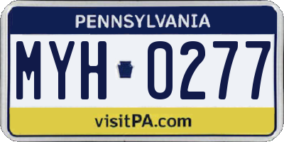 PA license plate MYH0277