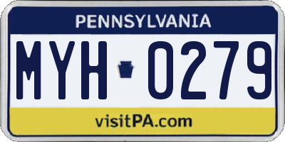 PA license plate MYH0279