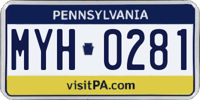 PA license plate MYH0281
