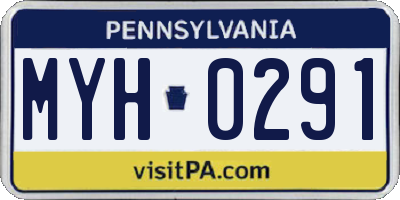 PA license plate MYH0291
