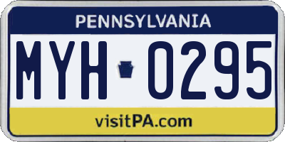 PA license plate MYH0295