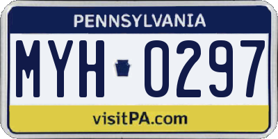 PA license plate MYH0297