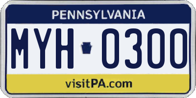 PA license plate MYH0300