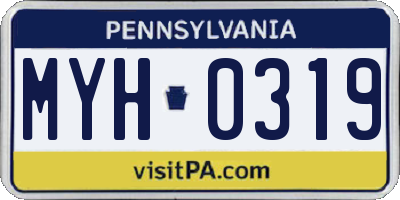 PA license plate MYH0319