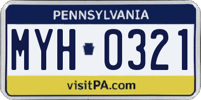 PA license plate MYH0321