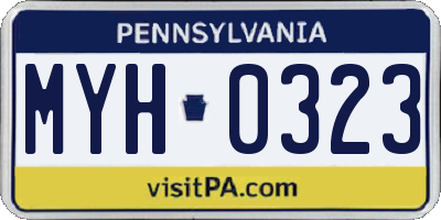 PA license plate MYH0323