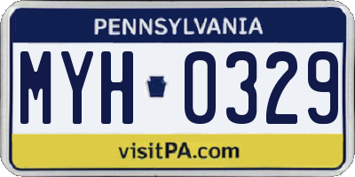 PA license plate MYH0329