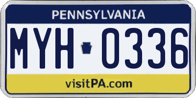 PA license plate MYH0336