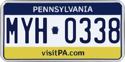 PA license plate MYH0338