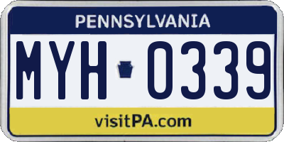 PA license plate MYH0339