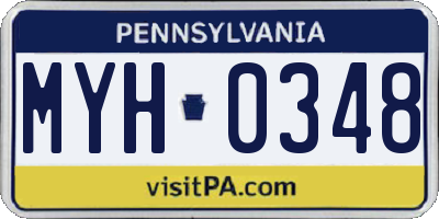 PA license plate MYH0348
