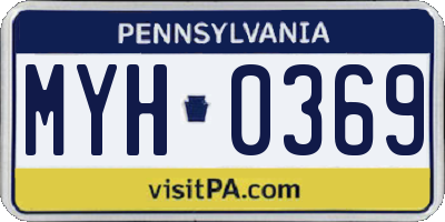 PA license plate MYH0369