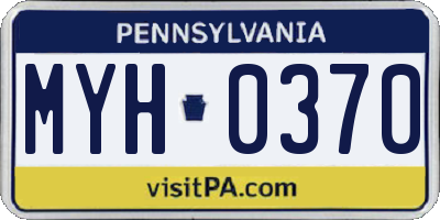 PA license plate MYH0370