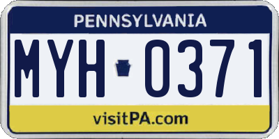 PA license plate MYH0371