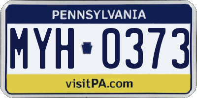 PA license plate MYH0373