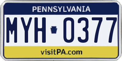 PA license plate MYH0377