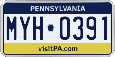 PA license plate MYH0391