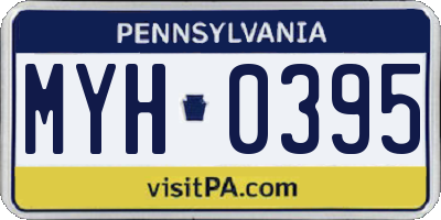 PA license plate MYH0395
