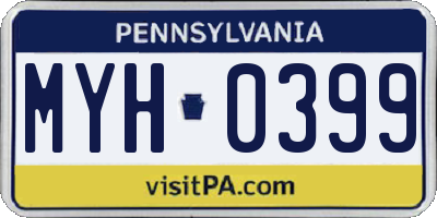 PA license plate MYH0399