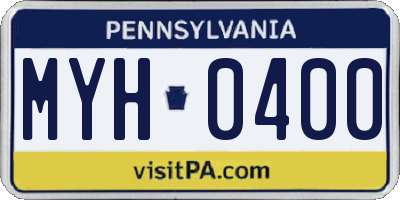 PA license plate MYH0400