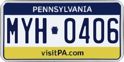 PA license plate MYH0406