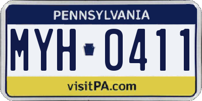 PA license plate MYH0411
