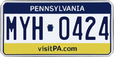 PA license plate MYH0424