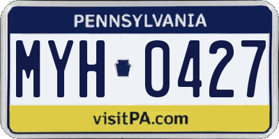 PA license plate MYH0427
