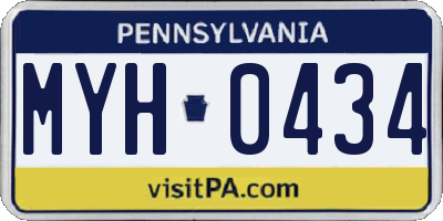 PA license plate MYH0434