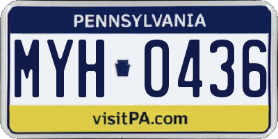 PA license plate MYH0436