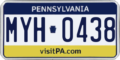 PA license plate MYH0438