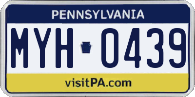 PA license plate MYH0439