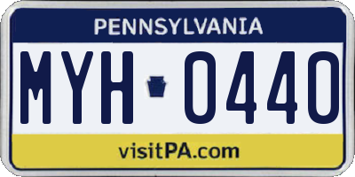 PA license plate MYH0440