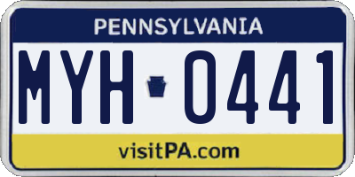 PA license plate MYH0441