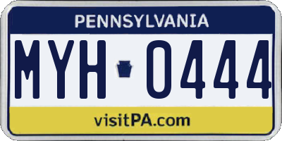 PA license plate MYH0444