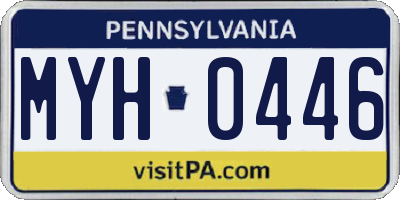 PA license plate MYH0446